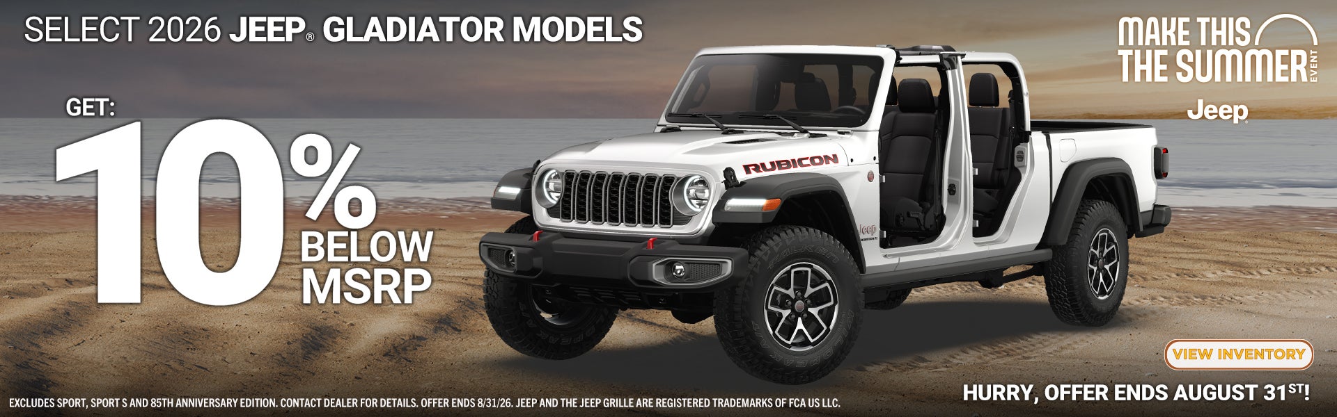 2026 Jeep Gladiator – 10% Below MSRP
