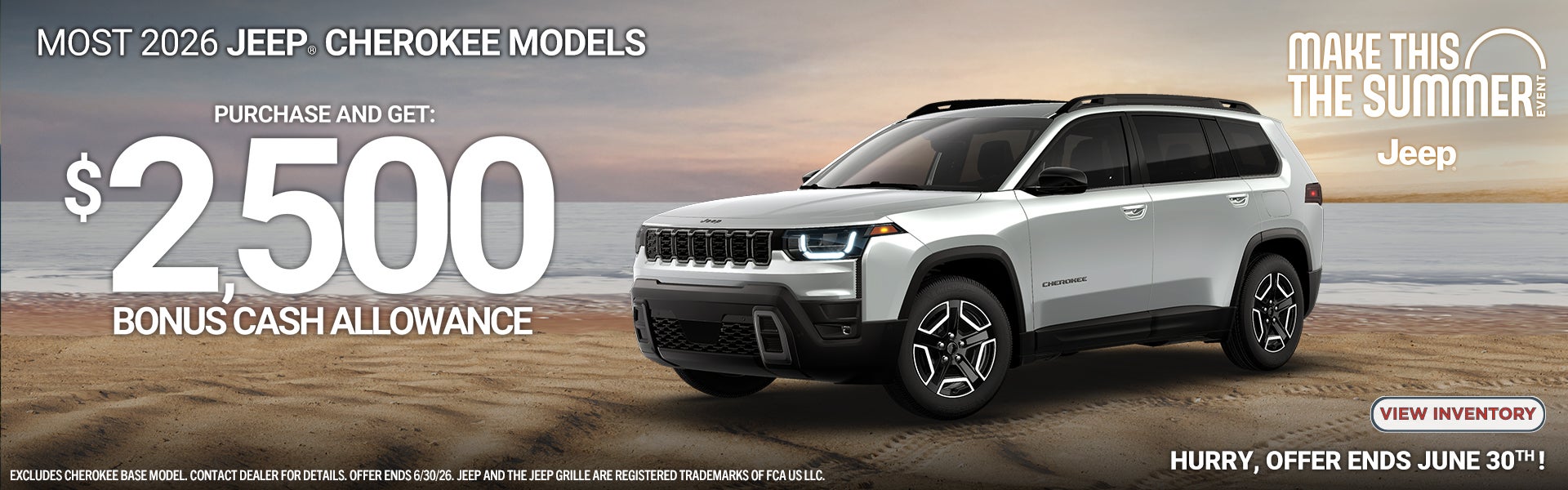 2026 Jeep Cherokee Models $2,500 Bonus Cash Offer