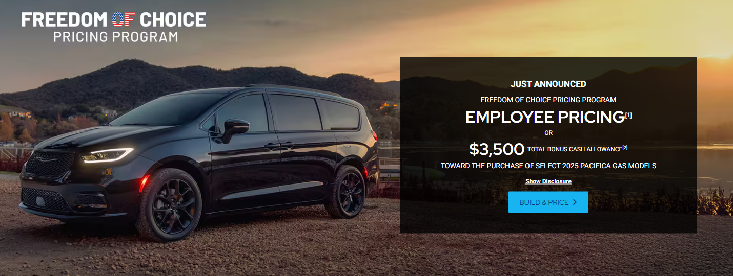 Freedom of choice pricing program