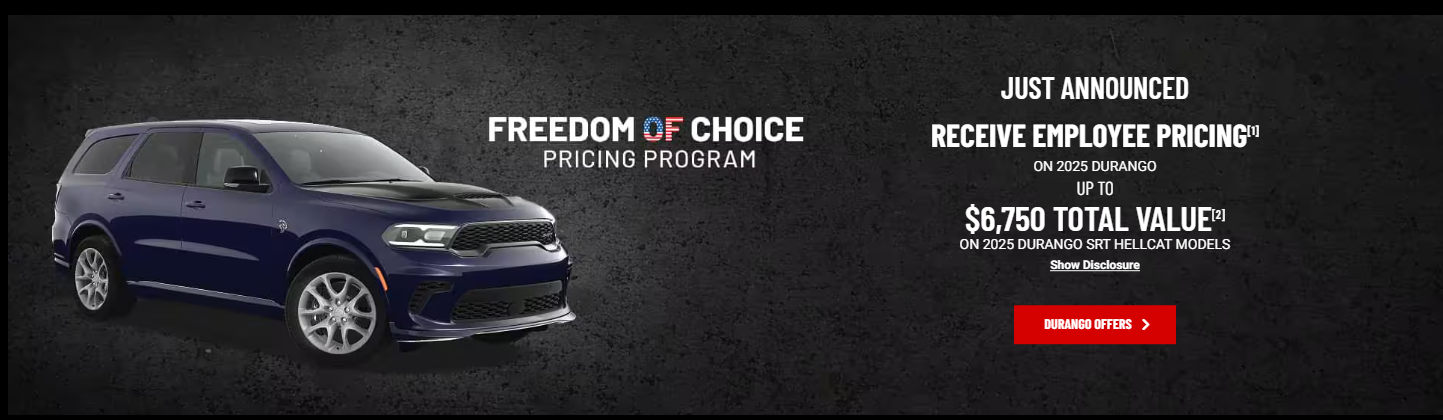 Freedom of choice pricing program